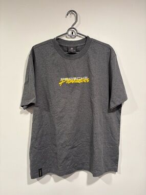 Porsche Design Charcoal Tee with Yellow Logo
